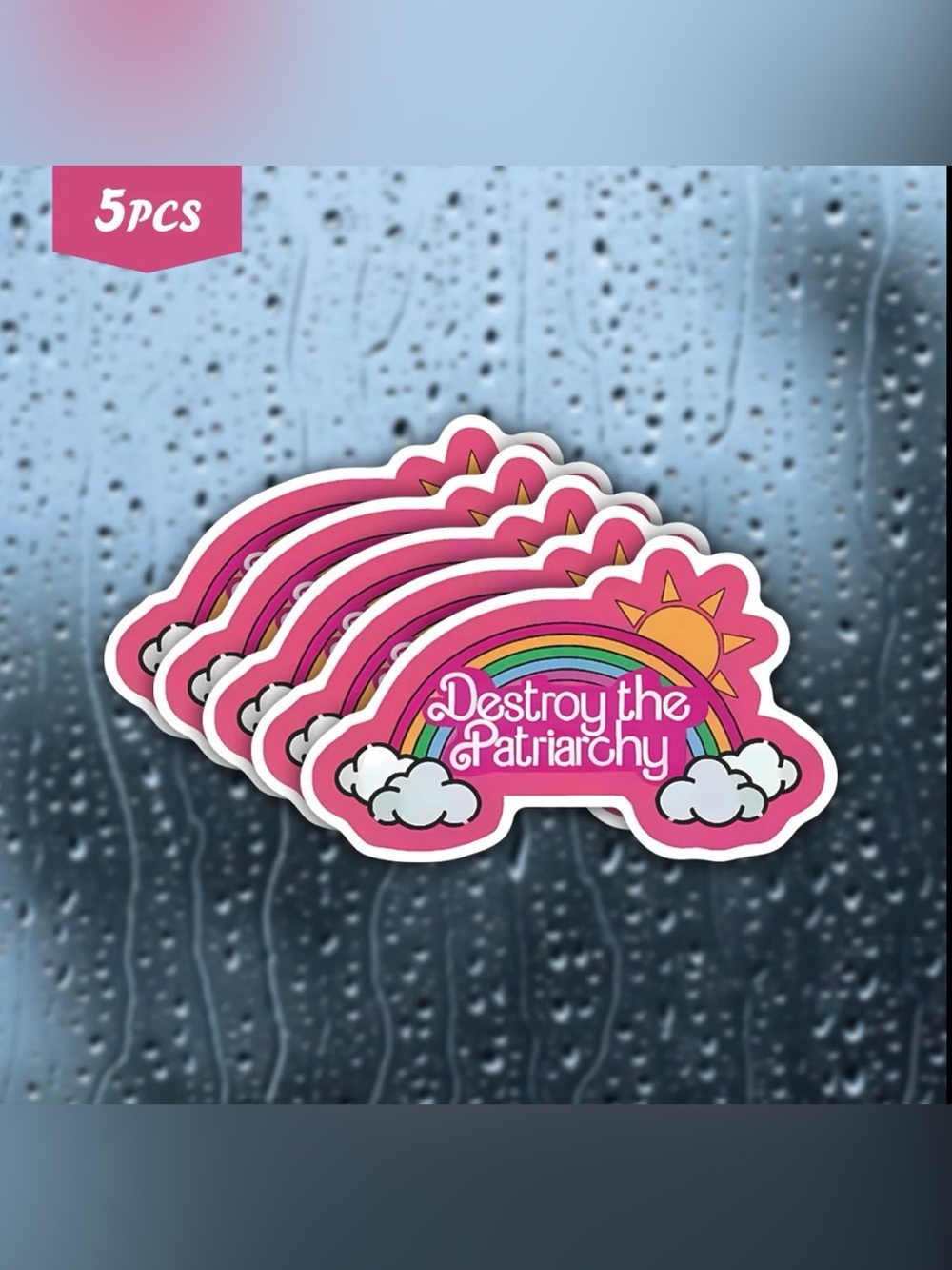 Destroy the Patriarchy Rainbow Sticker - Pack of 5